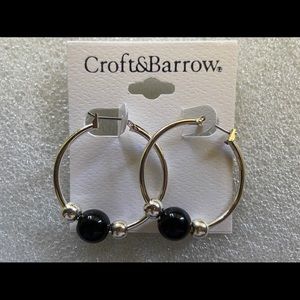 Black Croft & barrow hoop earrings